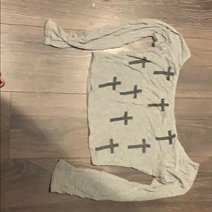 Off the shoulder Crop top with crosses.